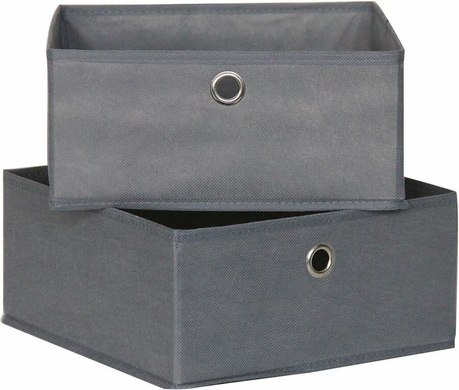 Mondex Opslagdozen Grijs 28 x 28 x 13 cm (2 Stuks)