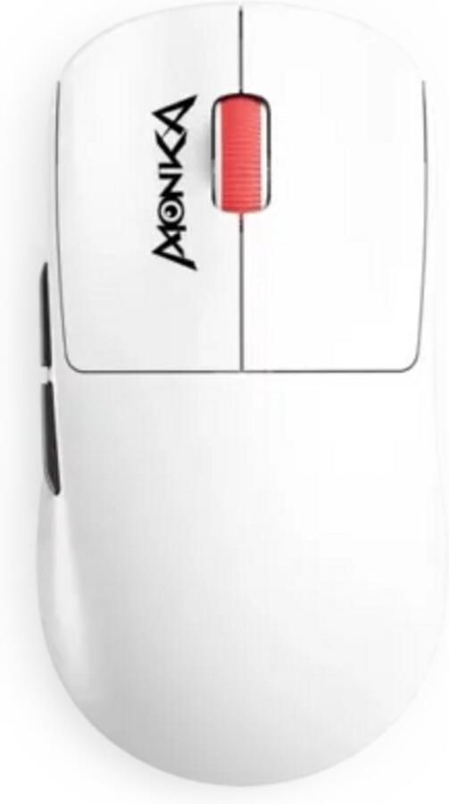 Monka PRIME G997W – Draadloze Gaming Muis 26.000 DPI PixArt PAW3395 Bluetooth 2.4G USB-C 53g Wit
