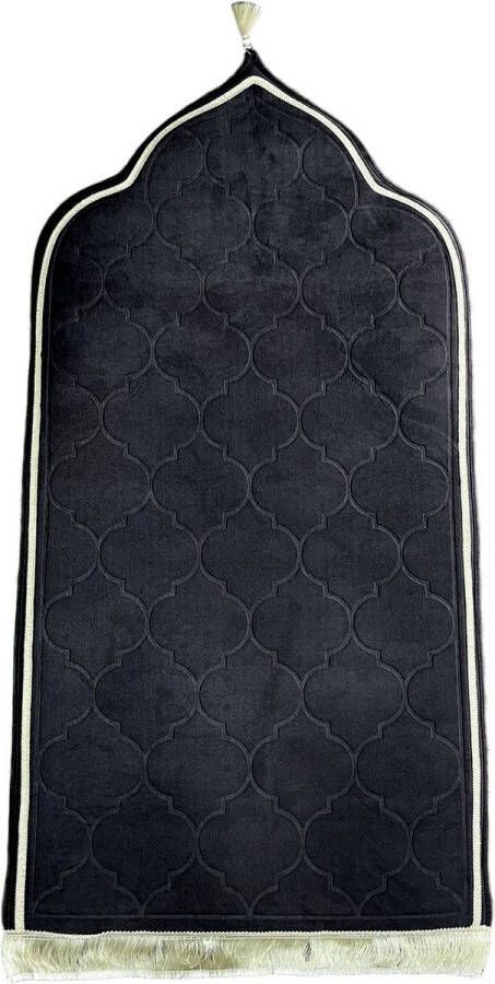 MONOO Fluweel Zachte Islamitische Gebedskleed Zwart Koepel Gebed Kleed Islam Seccade Namaz - Foto 2