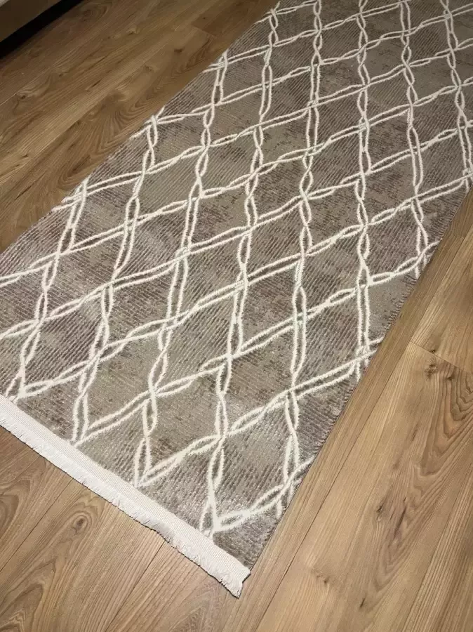 MONOO Luxe Zachte Loper Taupe Beige 80x300 cm Keukenloper Karpet Vloerkleed Vloerkleden Loper Tapijt