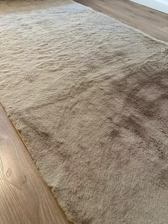 MONOO Rabbit Super Zacht Hoogpolig Loper Khaki 80x150 cm Keukenloper Karpet Vloerkleed Vloerkleden Loper Tapijt - Foto 2