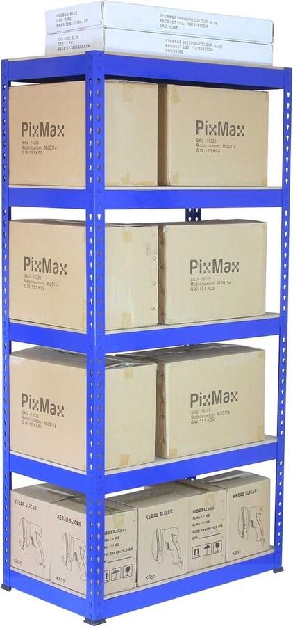 Monster Racking 3 x Q-Rax Blue 120 x 50 x 180cm & 2 x Racking Blue 90 x 50 x 180cm