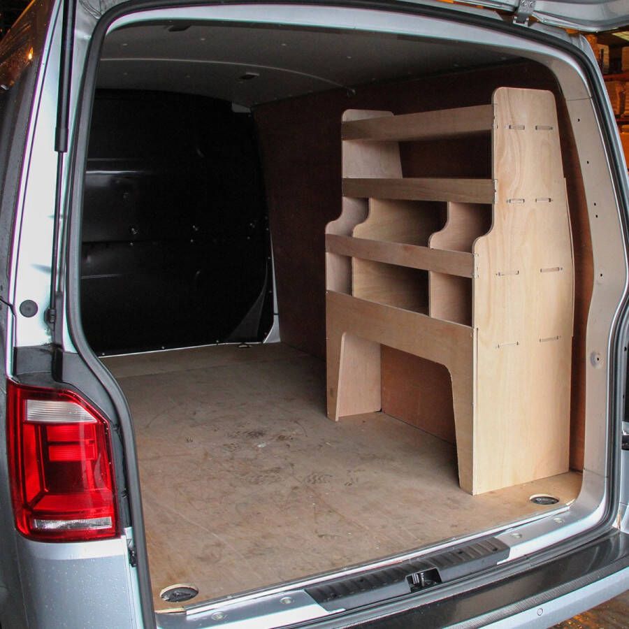 Monster Racking Volkswagen Transporter T5 T6 T28 T30 Bedrijfswagen interieur Hout Bestelbus Opslag Stelling Kast Bedrijfswageninrichting