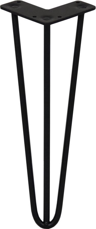 Monster Shop NL 4 x 35.5cm Hairpin retro pootjes tafelpoten pinpoten 3 Ledig 10mm Zwart