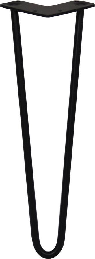 Monster Shop NL 4 x 40 6cm Hairpin retro pootjes Zwart Metaal 2 ledig 12mm- 4 x beschermende opzetstukken tafelpoten pinpoten Gewicht 4 poten: 05 kg