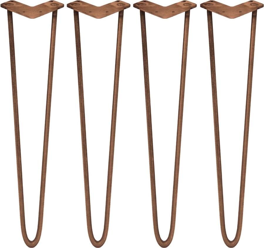 Monster Shop NL 4 x 71cm hairpin retro pootjes tafelpoten pinpoten 2 Ledig 10mm Antiek Koper