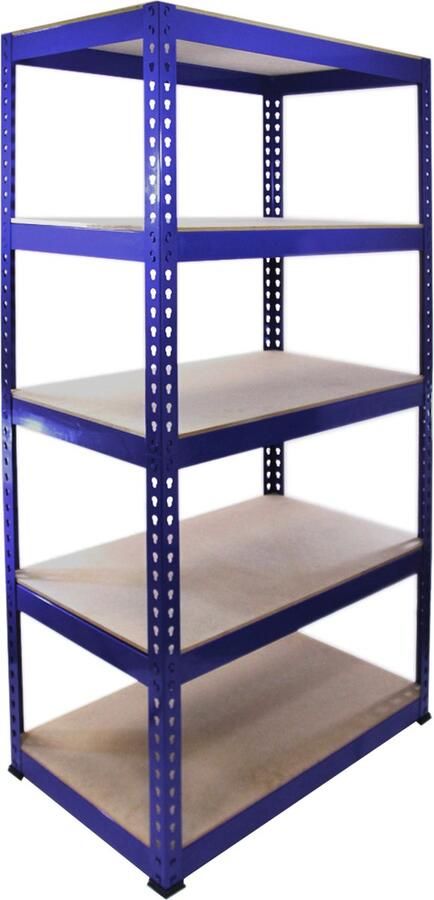 Monster Shop NL Q-rax Stellingkast 90x50x183 cm Blauw 100% Boutloos Draagkracht: 200 kg per plank opbergrek metaal