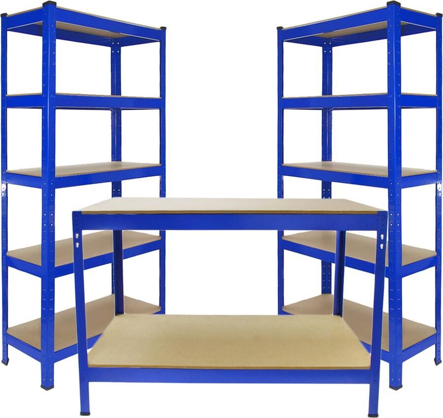 Monster Shop NL T-rax Stellingkasten + Werkbank Bundel 100% Boutloos opbergrekken metaal