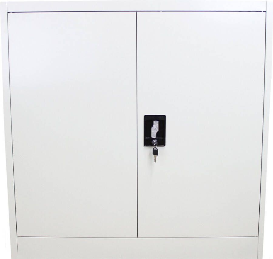 MonsterShop Archiefkast Metaal 90 x 40 x 90 cm 2 verstelbare legplanken GRATIS documenten opberger kantoorkast dossierkast draaideurkast