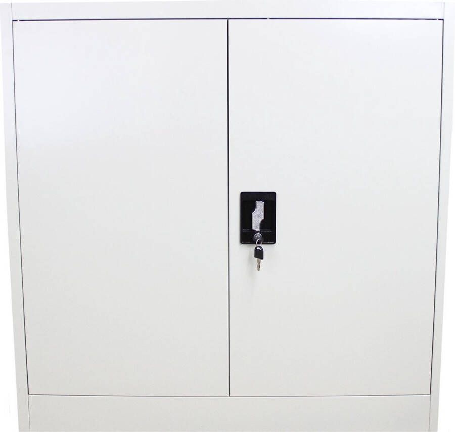 MonsterShop Archiefkast Metaal 90 x 40 x 90 cm 2 verstelbare legplanken GRATIS documenten opberger kantoorkast dossierkast draaideurkast - Foto 1