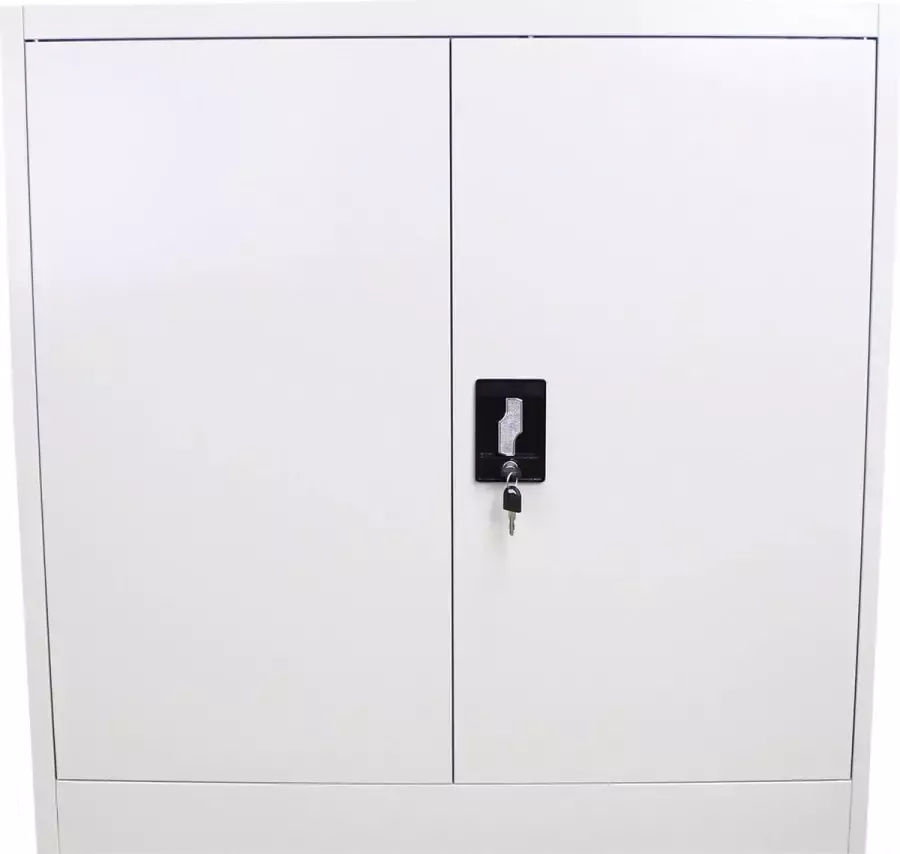 MonsterShop Archiefkast Metaal 90 x 40 x 90 cm 2 verstelbare legplanken GRATIS documenten opberger kantoorkast dossierkast draaideurkast