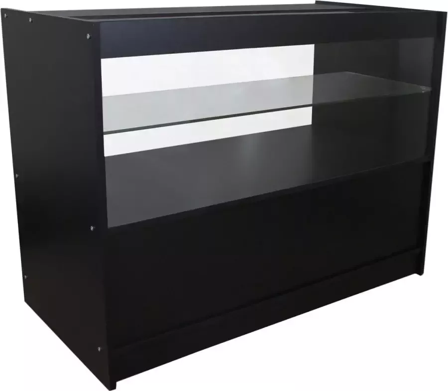 MonsterShop C1200 1 2 Glas Toonbank Vitrine – Kassa – Balie – Toog – Bar – Zwart