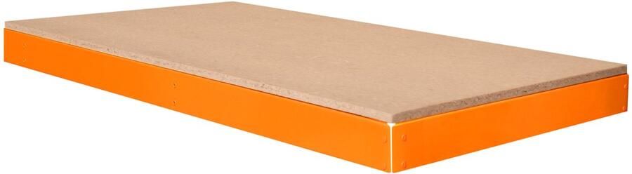 MonsterShop Extra plank voor S-Rax werkbank 120 cm x 60 cm Versterkt staal 300kg plank Schroefloze montage Verstelbare indeling Rubbervoeten ondersteuningsbalken - Foto 2