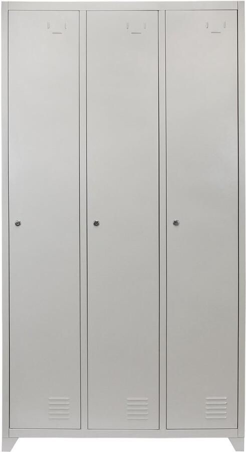MonsterShop Archiefkast dossierkast Metaal kantoorkast Met Slot Drie deuren Grijs