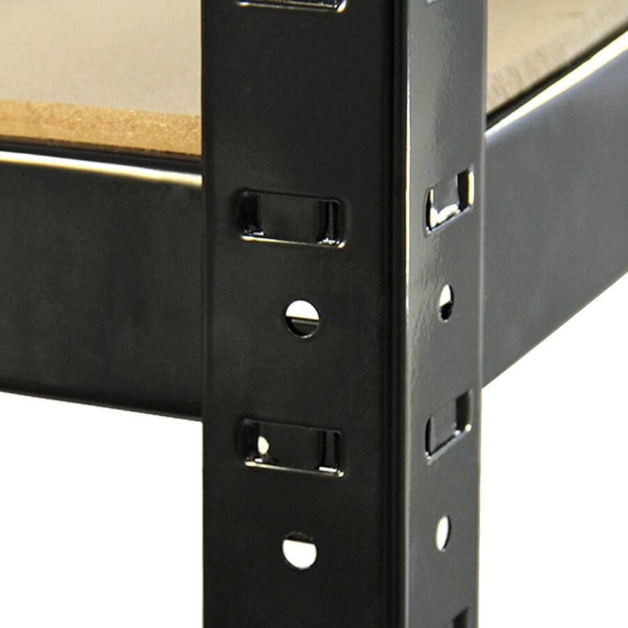 MonsterShop Monster Racking T-Rax Magazijn & Garage Metalen Schappen Zwart 90cm B 45cm D Set van 10