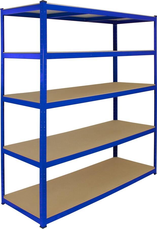 MonsterShop T-Rax Stellingkast extra breed 160cm x 60cm x 180 cm Blauw 100% boutloos Draagkracht: 265 kg opbergrek metaal