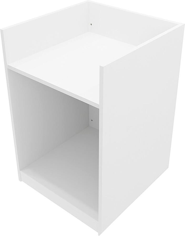 MonsterShop Winkel Toonbank Kassabalie Bureau Wit TB60 Detailhandel Opbergkast Modulair Kast Receptie 2 binnenplanken Open Achterkant 60cm x 90cm x 60cm MDF Melamine