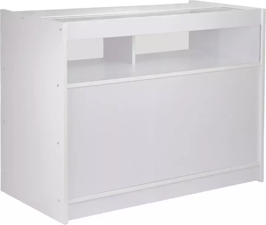 MonsterShop Toonbank Kassa Balie Toog Bar Wit Glazen Bovenkant