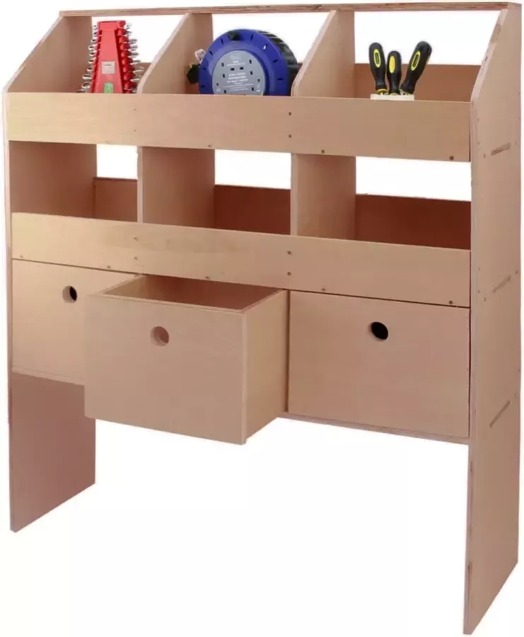 MonsterShop Universele Bedrijfswagen Inrichting Multiplex Past in alle modellen en merken bestelwagens met dezelfde afmetingen Open en Gesloten compartimenten