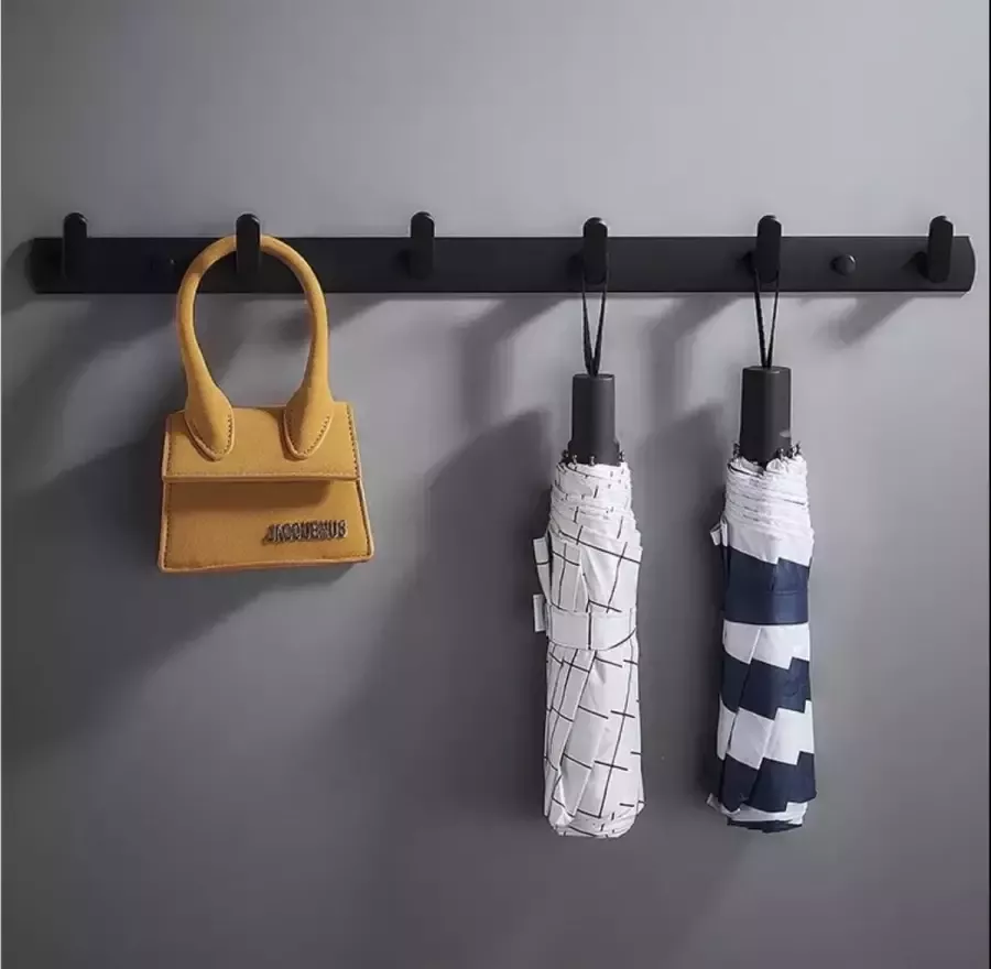 Nova Green Luxe Kapstok 6-haaks- 55 cm- Mat Zwart- Handdoek rek- Jas rek inclusief bevestigingsmateriaal- inclusief kleerhangerhaak - Foto 4