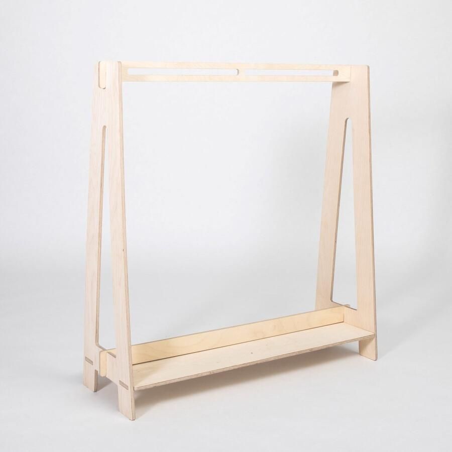 Montessori House Bed Montessori Kledingrek Peuterkledingrek & Kinderkleding Standaard Berkenhout NATUURLIJK BERKENMULTIPLEX