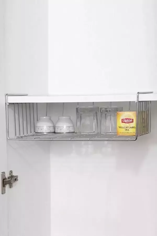 MONTKIARA MONT KIARA Onderkast opbergmand hangmand metaal hangmand rek onder kast hangmand metalen mand organizer plankhangmand voor keuken kantoor eetkamer badkamer kast - Foto 1