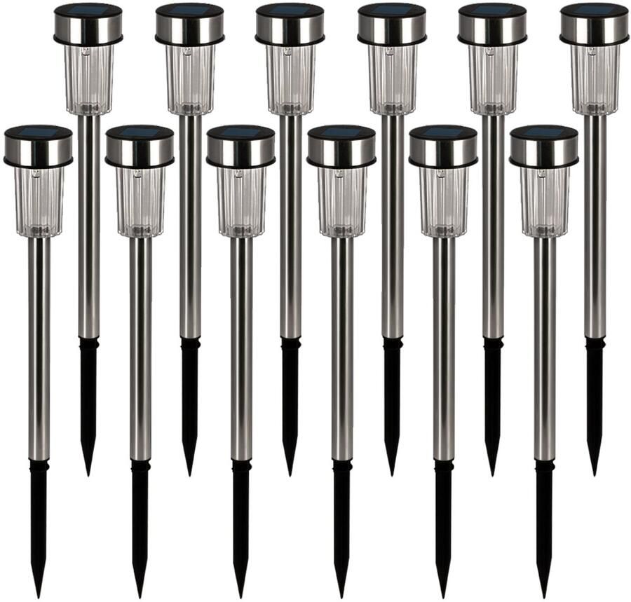 Monzana Deuba Tuinlampjes Set van 16 Zonne energie Grondspie Wit licht