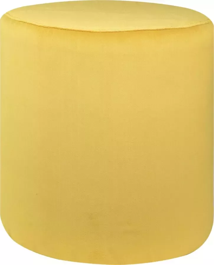 Mood poef hoog- fluweel-mosterd-40x40x40 cm