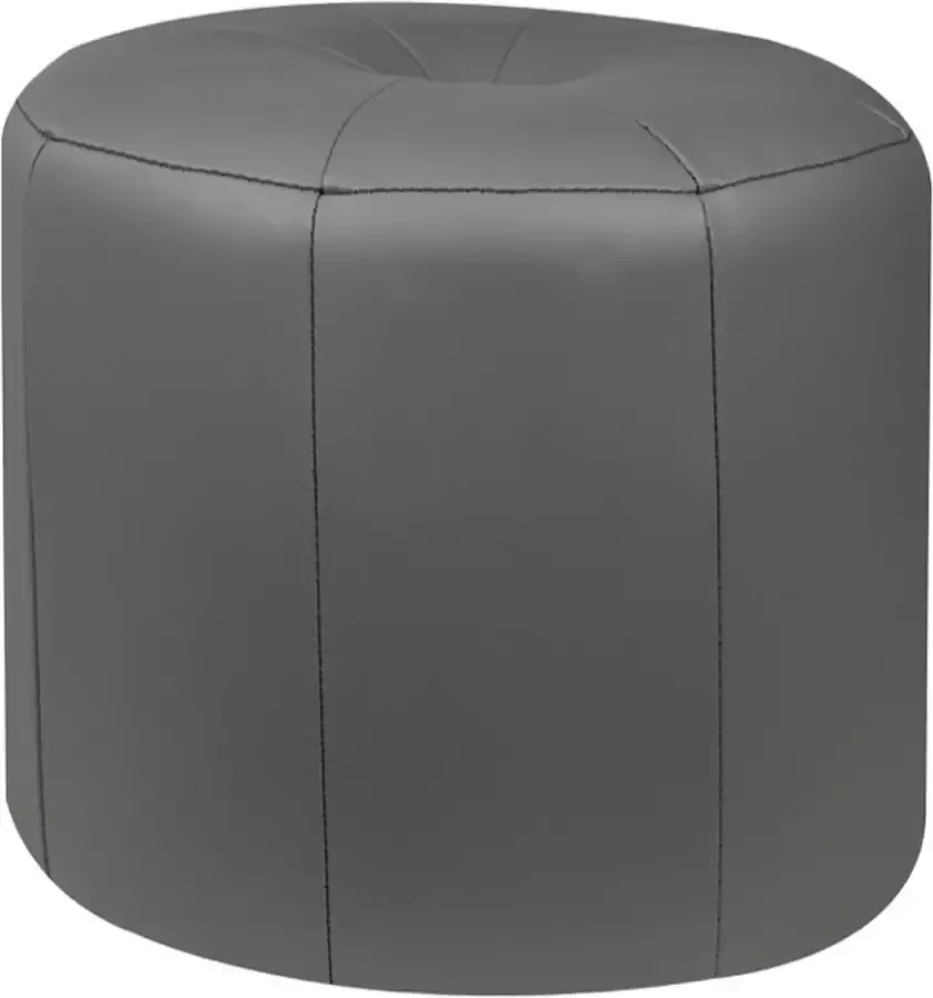 Mood poef hoog-lederlook- grijs souris-40x34x40 cm