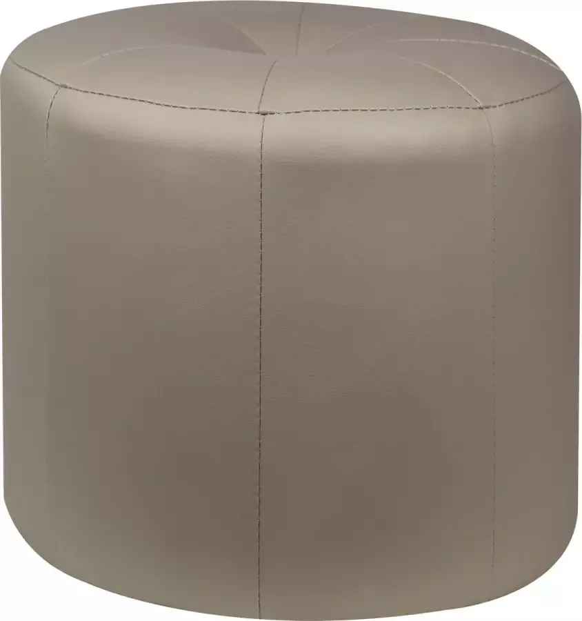 Mood poef hoog- lederlook- taupe-40x34x40 cm