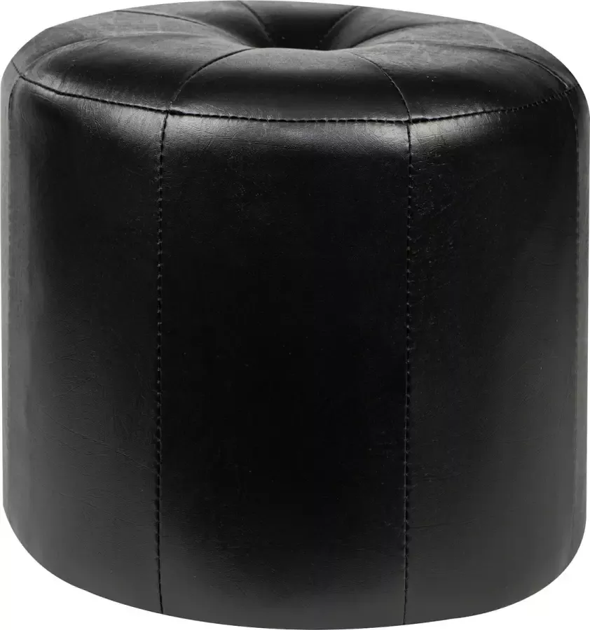 Mood poef hoog-lederlook-zwart-40x34x40cm