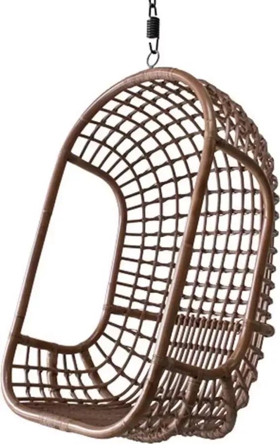Moodadventures hangstoel donker rotan The Classic draagkracht 200 kg natuurlijk rotan ergonomisch met armsteun gebruik binnenshuis