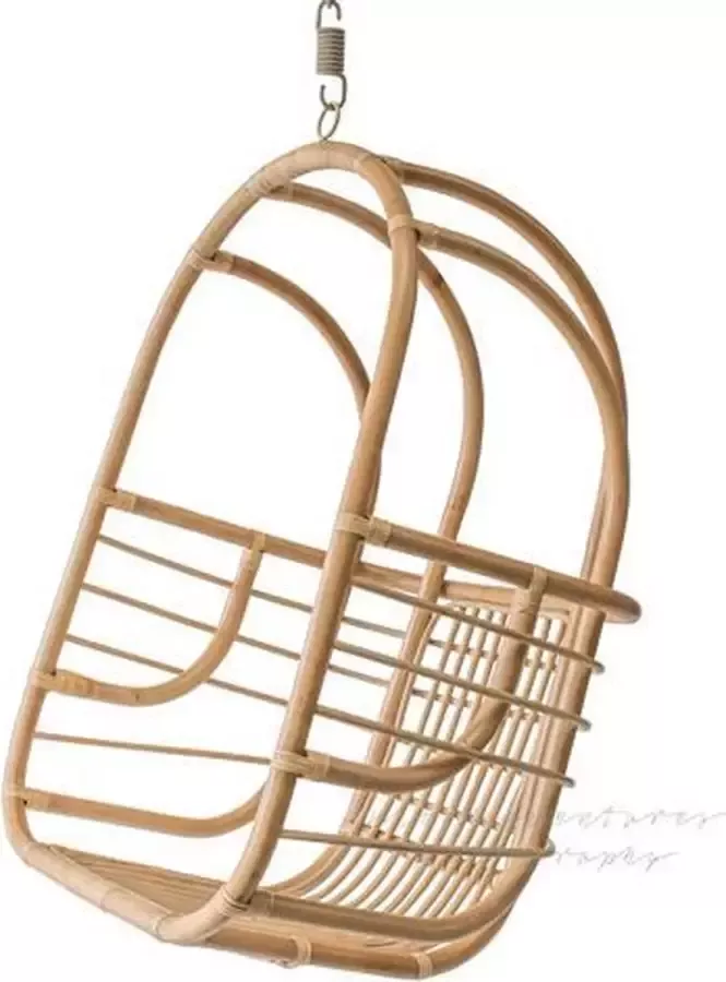 Moodadventures hangstoel The Vibe licht rotan draagkracht 200 kg. ergonomisch geschikt voor lange mensen gebruik binnenshuis natuurlijk rotan