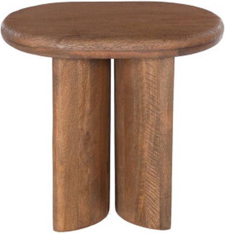 Moods Collection Bijzettafel Ovaal Solid Hout 55x40x50 cm