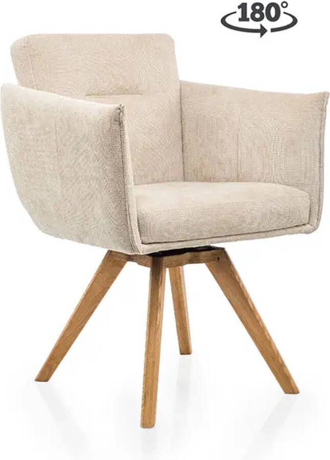Mister Habitat Amsterdam eetkamerstoel naturel eiken onderstel rotatie run again beige 06