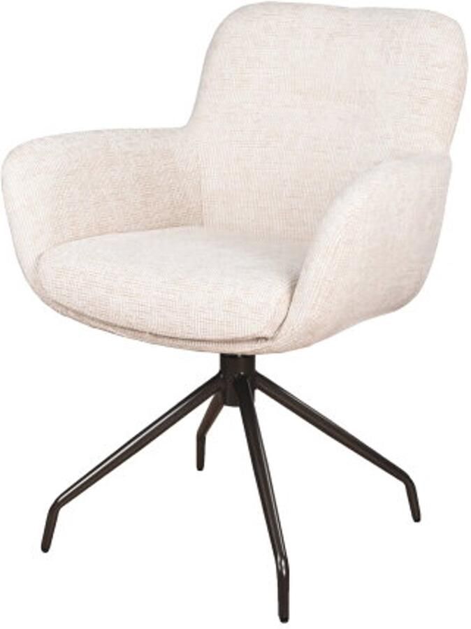 Moods Collection Eetkamerstoel Helsinki poot Atlas draaibaar Anadic brown be fine cream 11