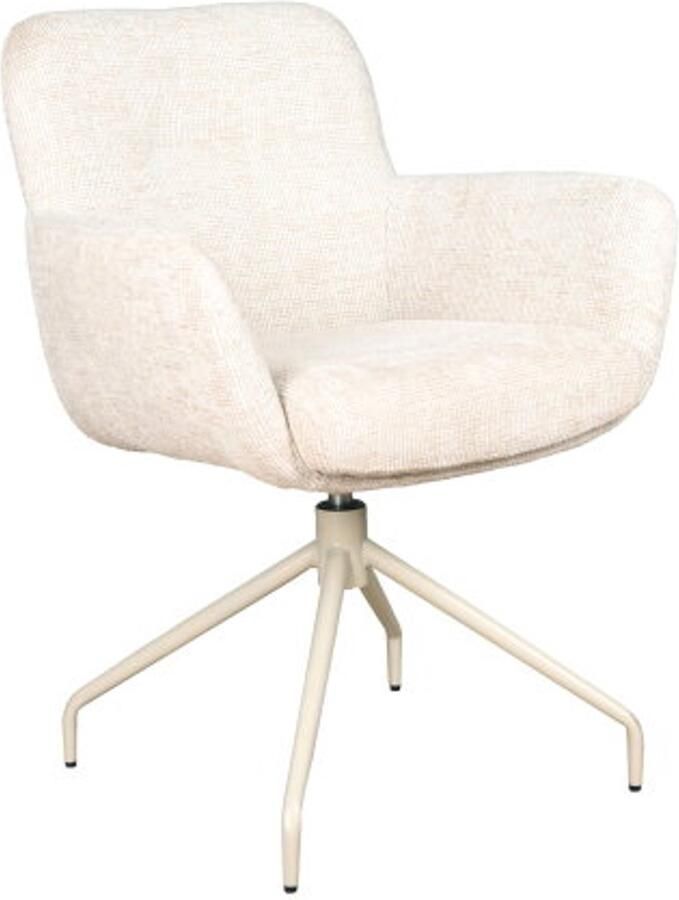 Moods Collection Eetkamerstoel Helsinki poot Atlas draaibaar Beige be fine cream 11