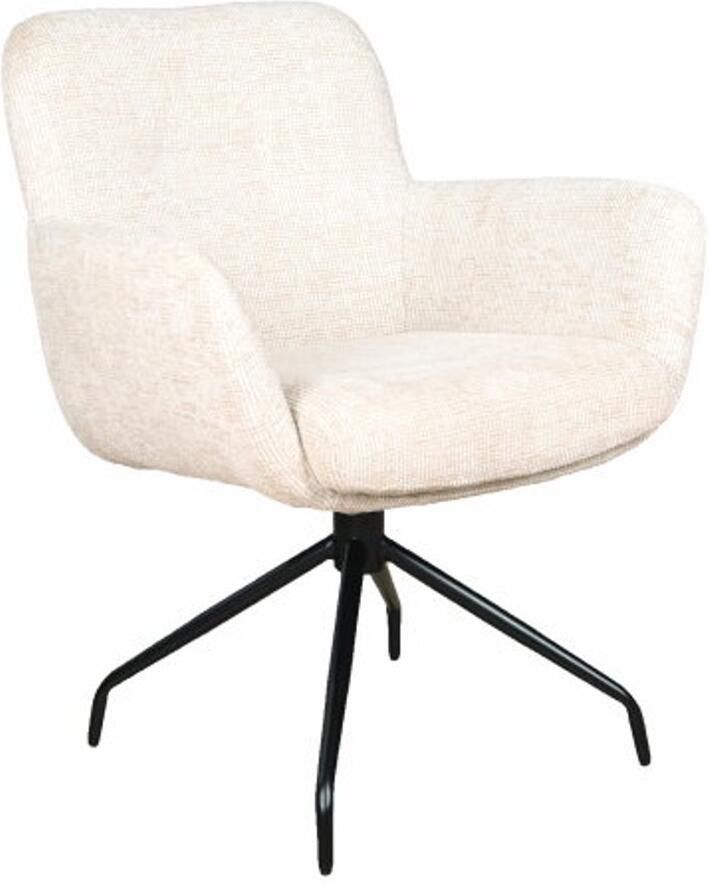 Moods Collection Eetkamerstoel Helsinki poot Atlas draaibaar zwart be fine cream 11