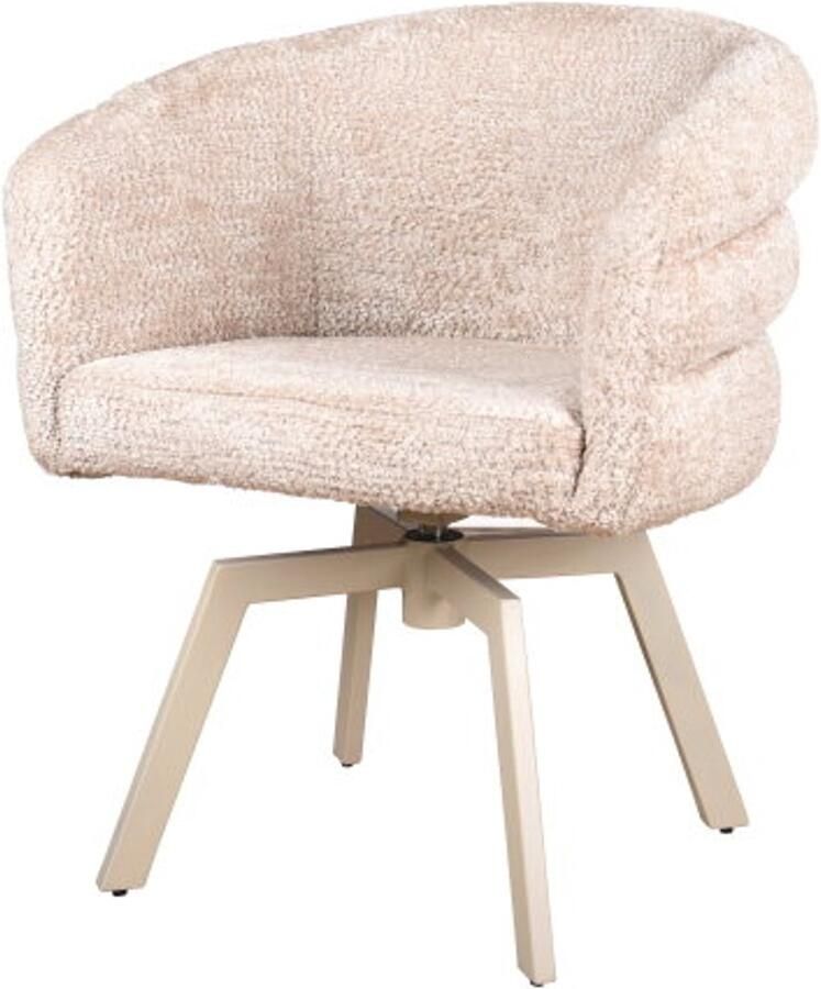 Moods Collection Eetkamerstoel Imola poot Mars draaibaar Beige be lovely beige 170