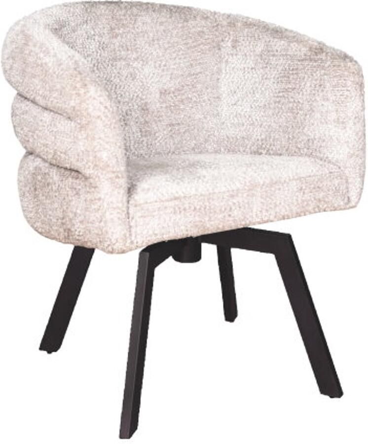 Moods Collection Eetkamerstoel Imola poot Mars draaibaar zwart be lovely beige 170