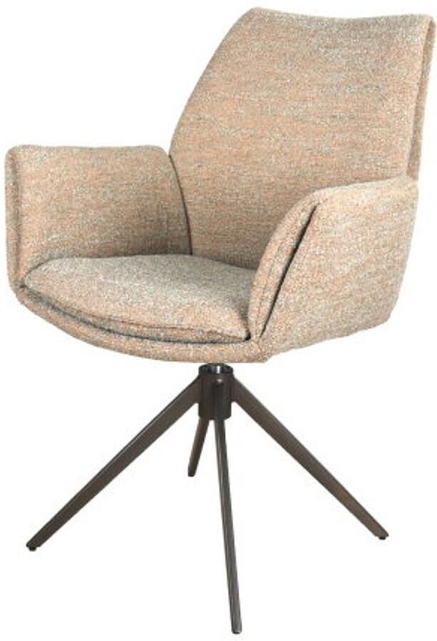 Moods Collection Eetkamerstoel Lisboa poot Moon draaibaar Anodic brown be amazing papyrus 07