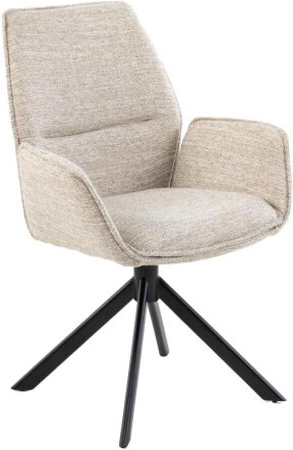 Moods Collection Eetkamerstoel London poot Venus draaibaar zwart Be great cream 11