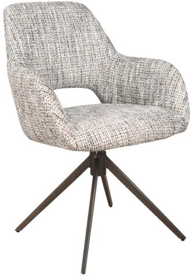 Moods Collection Eetkamerstoel Paris poot Moon draaibaar Anodic brown Be Trendy nature 01