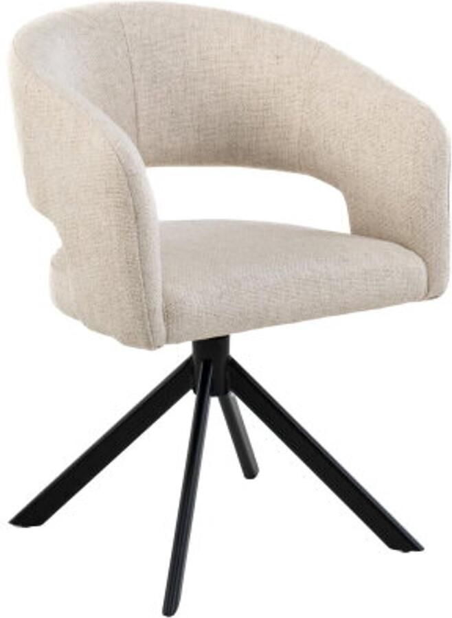Moods Collection Eetkamerstoel Tokyo poot Venus draaibaar zwart Tyler cream 11