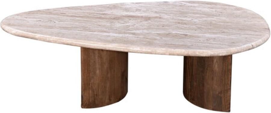 Moods Collection Salontafel Akira Ovaal Marmer met houten poten 110x60 cm