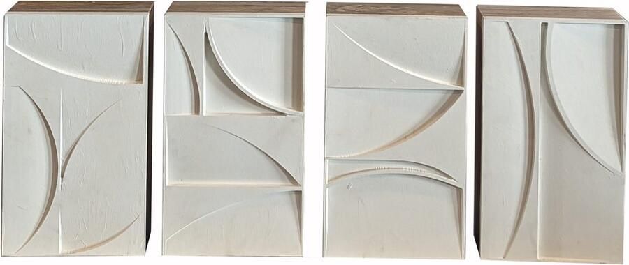 Moods Collection wandkast – kunst – wit – set van 4