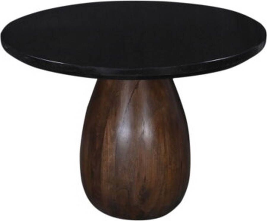 Moods Collection Salontafel Bruin Marmer Cone Onderstel Solid Hout - Foto 2
