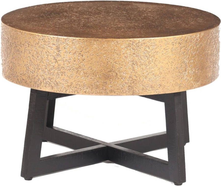 Moods Collection Salontafel large liquid metal en houten poten goud zwart