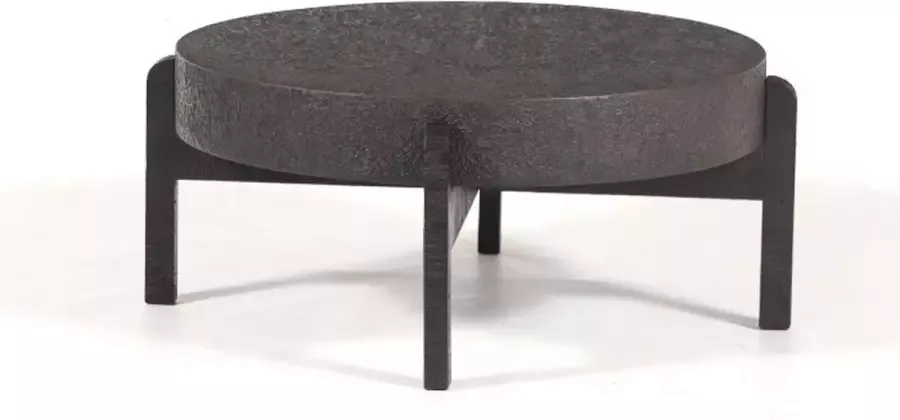 Moods Collection Salontafel xlarge liquid metal en houten poten bruin zwart - Foto 2