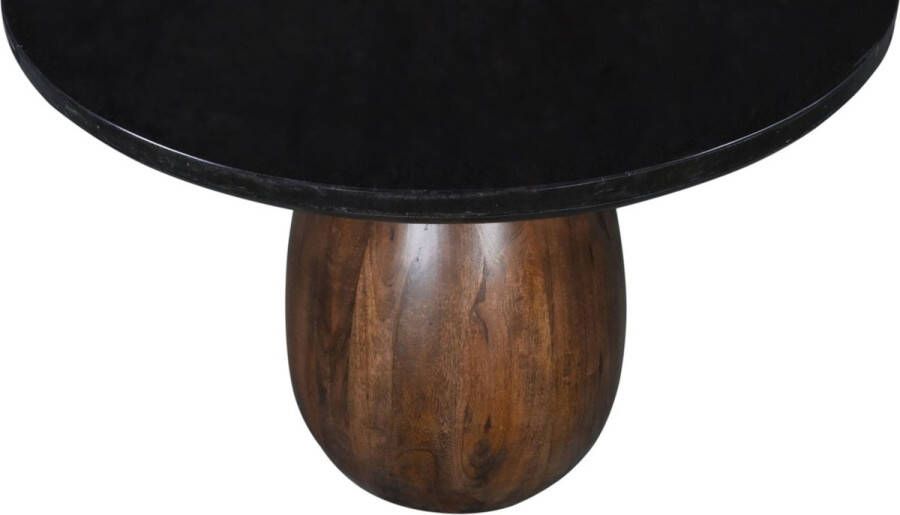 Moods Collection Salontafel Bruin Marmer Cone Onderstel Solid Hout